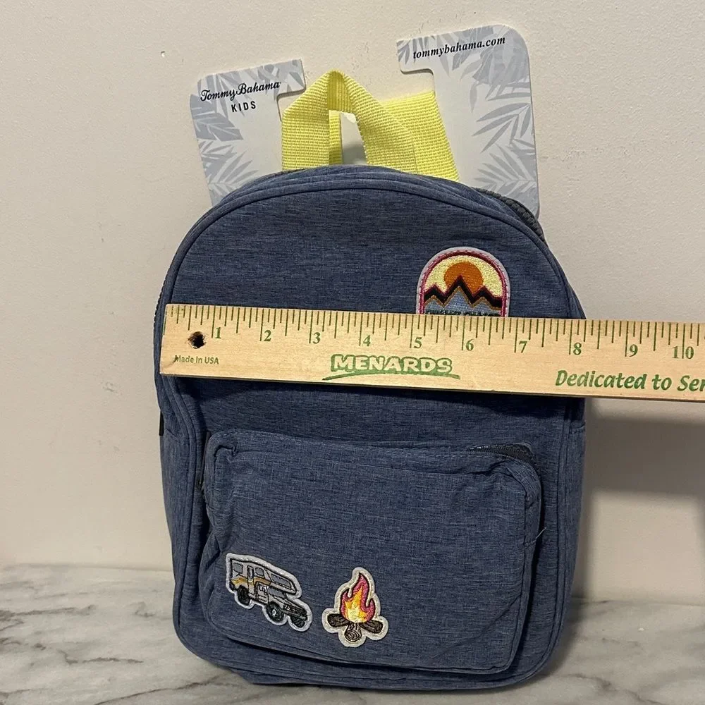 Tommy Bahamas Blue Kids Backpack with Patches NEW NWT